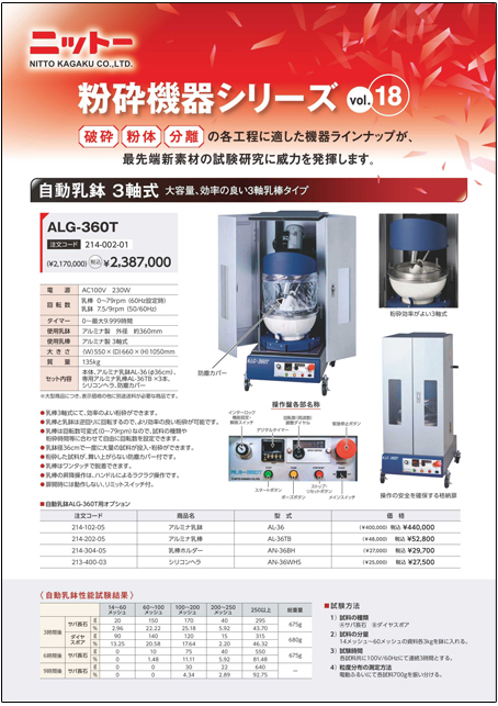 自動混練粉砕機器カタログ Vol.18